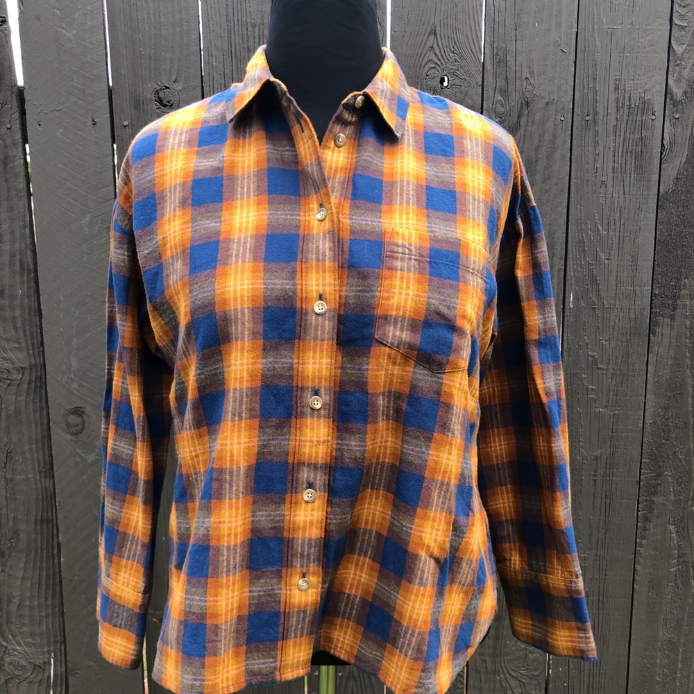 MADEWELL flannel brown and blue new with tags